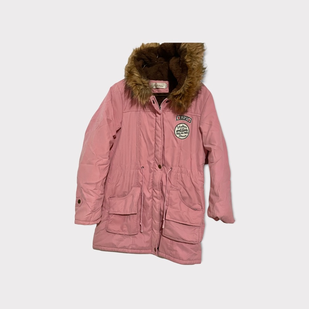 Pink puff parka jacket size M